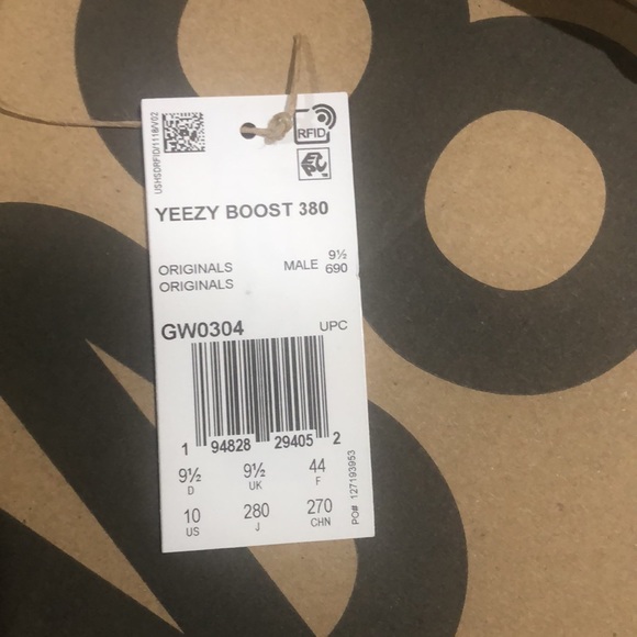 Size 10 Yeezy 380 boost